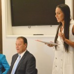 The Bronx Chamber of Commerce Executive Director Michelle Dolgow Cristofaro addressed the group.