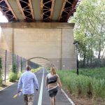 Mark-Viverito and Councilmember Salamanca walk the Randall’s Island Connector.