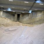 The massive shed holds over 4,000 tons of salt.